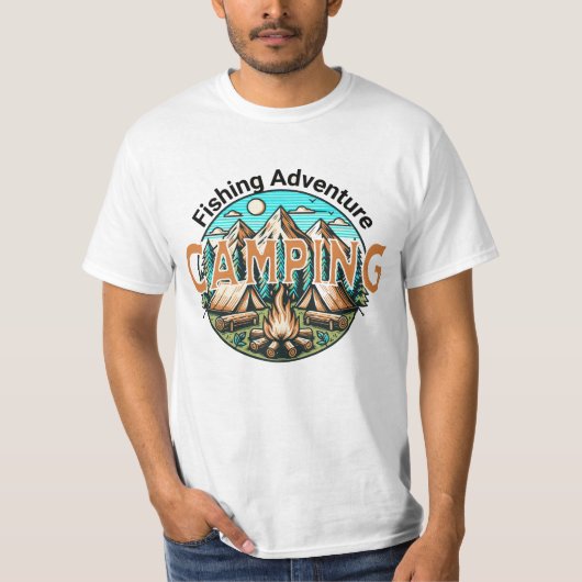 釣り/キャンピング・アドベンチャー Tシャツ (正面)