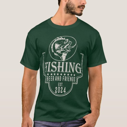 釣り ビール 友達 名言 引用 フレンド Tシャツ (正面)