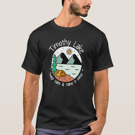 釣り ボート キャンプ リラックス タイモシー湖 Tシャツ (正面)