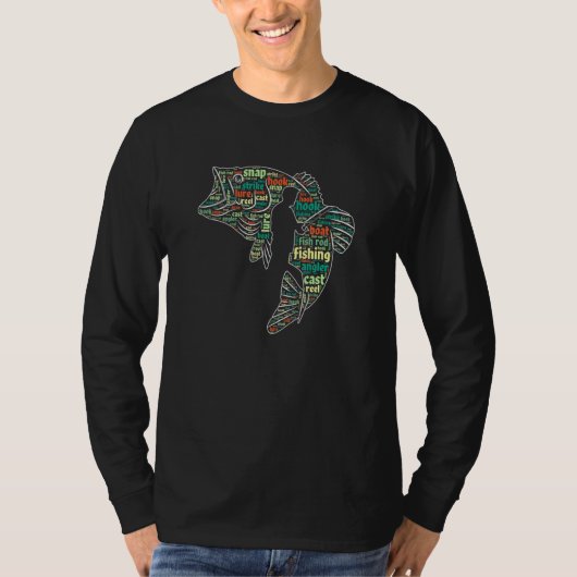 釣り ワードクラウド 釣り師 釣り人 フィッシャー Tシャツ (正面)