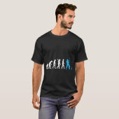 釣り - 人類の進化 / ダーウィン / 青 Tシャツ (正面フル)