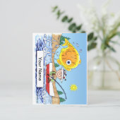 釣り、漁師 - カスタマイズされた漫画 ポストカード (スタンド正面)