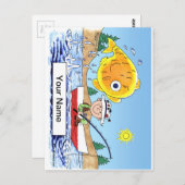 釣り、漁師 - カスタマイズされた漫画 ポストカード (正面/裏面)