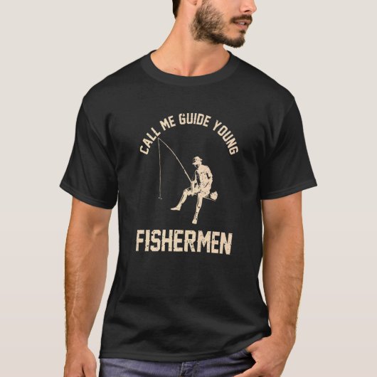 釣り 私をガイドと呼んでください 若い漁師 2 Tシャツ (正面)