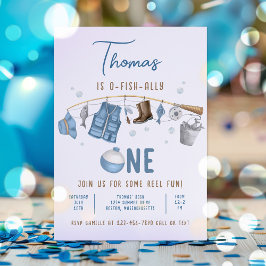 釣り 1歳の誕生日 お魚さんと一緒にお祝い 招待状