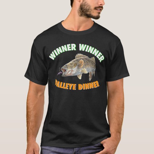 釣り WINNER WINNER WALLEYE ディナー フィッシュフライ Tシャツ (正面)