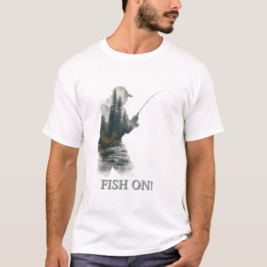 "釣れた!" Tシャツ (正面)