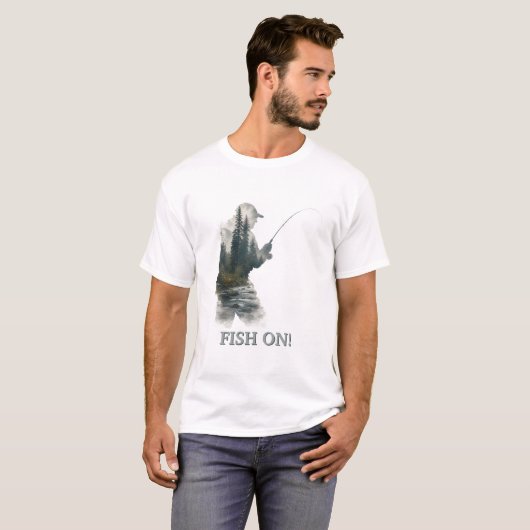 "釣れた!" Tシャツ (正面フル)
