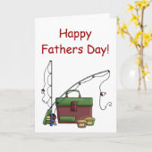 釣用具が付いている幸せな父の日カード カード (黄色い花)
