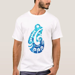 釣鉤のHei Matauの種族の入れ墨のPauaのマオリの貝 Tシャツ