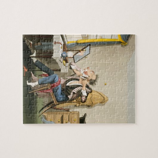 鈍いかみそり、パブ。 狩りによって、1827年(着色されたetchin ジグソーパズル (横)