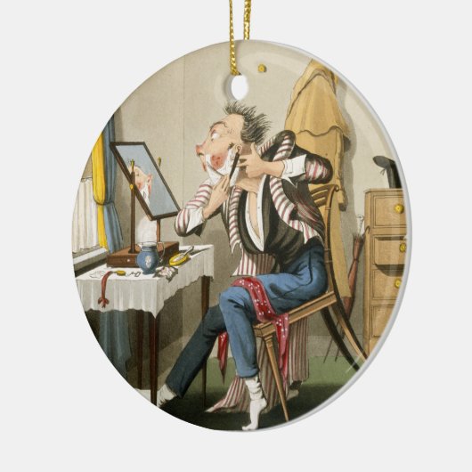 鈍いかみそり、パブ。 狩りによって、1827年(着色されたetchin セラミックオーナメント (左)