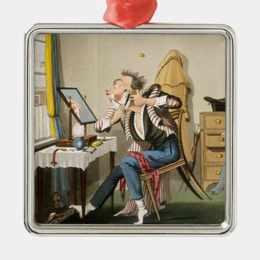 鈍いかみそり、パブ。 狩りによって、1827年(着色されたetchin メタルオーナメント (正面)