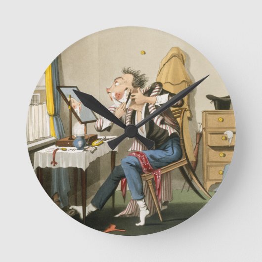 鈍いかみそり、パブ。 狩りによって、1827年(着色されたetchin ラウンド壁時計 (正面)