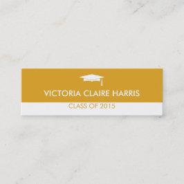 鈍いモダン金ゴールドカラーブロック卒業名札 コーリングカード