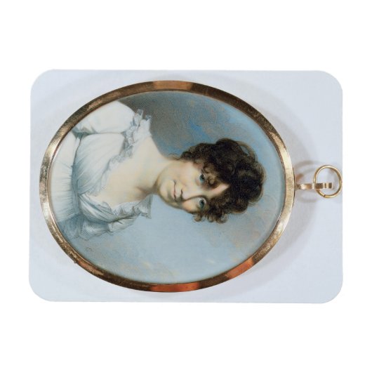 鈍い家族の女性(アイボリー上のガッシュとW/c マグネット (横)