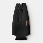 鈍い茶色のオンブラックテーマ ボトルクーラー (裏面)