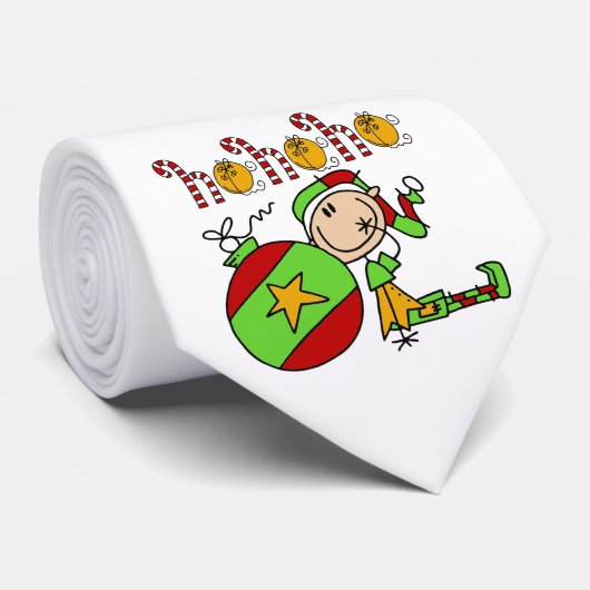 鈴がついたかわいいクリスマス小妖精や小人 ネクタイ (ロール)