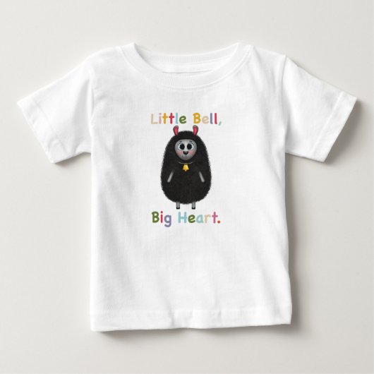 鈴の黒羊 - 小さな鈴、大いなる心 ベビーTシャツ (正面)