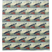 鈴木欽明台 – 広重日本のの魚 シャワーカーテン (正面)