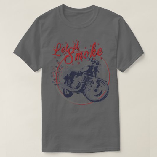 鈴木GT750レットウィズスモーク Tシャツ (デザイン正面)