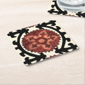 鈴谷スタイル装飾花柄 スクエアペーパーコースター (アングル)