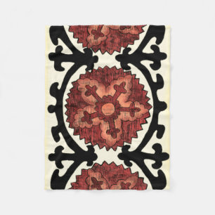 鈴谷スタイル装飾花柄 フリースブランケット