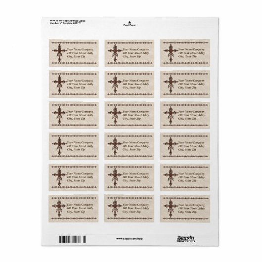 鉄さび十字架 ラベル (フルシート)