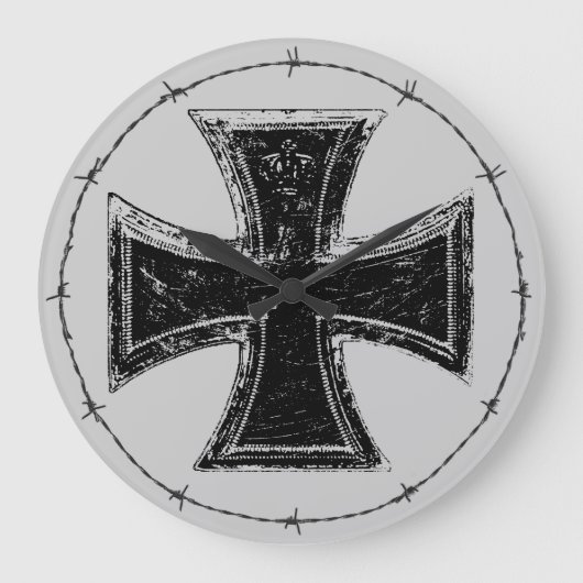 鉄の十字のアクリルの柱時計 ラージ壁時計 (正面)