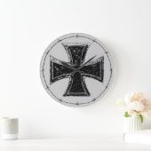 鉄の十字のアクリルの柱時計 ラージ壁時計 (ホーム)