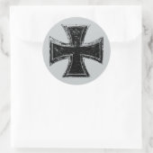 鉄の十字のステッカー ラウンドシール (バッグ)