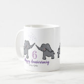 鉄の命日結婚のかわいい象 コーヒーマグカップ (正面左)