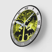 鉄の旗の柱時計 ラウンド壁時計 (傾斜)