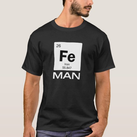 鉄の男 | 元素記号周期表 Tシャツ (正面)