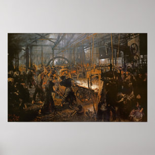 鉄の粉転が工場1875年 ポスター
