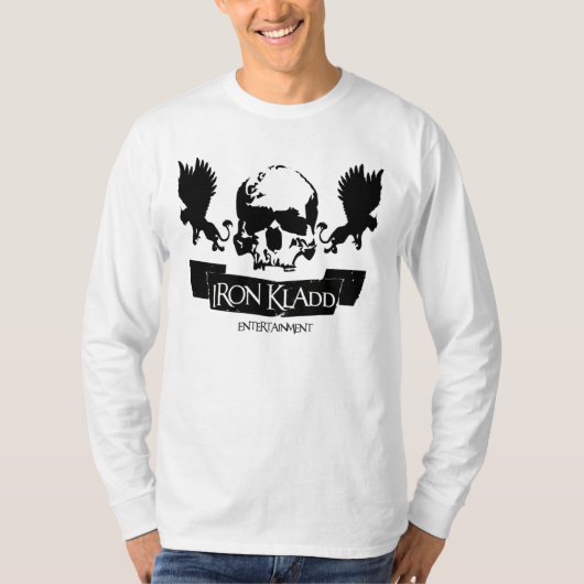 鉄のKladdのエンターテイメントのスカルのロゴの長袖T Tシャツ (正面)