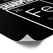 鉄は鉄のバイブル聖句の周期テーブルChri研ぐ ポスター (角)