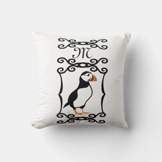 鉄エレガント枠モノグラフランスのムのパフィン クッション (正面)