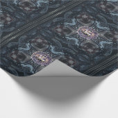 鉄クロスブラックタイル上の騎士テンプラのシール ラッピングペーパー (角)