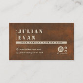 鉄ス素朴テンはっきりしたシルメタルタイポグラフィ 名刺 (正面)