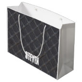 鉄パーソナライズされた金属ダイヤモンドパターン ラージペーパーバッグ (裏面アングル)