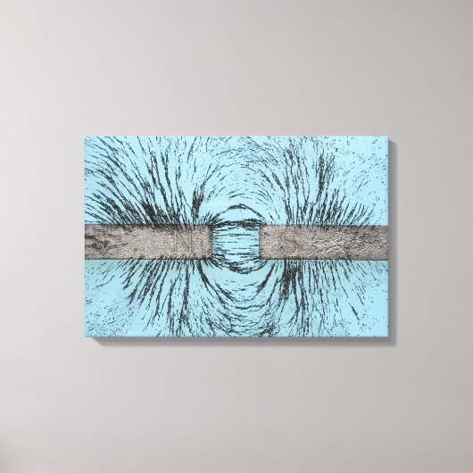 鉄フィリング図解入りの、写真付きのAROUを用いた磁場 キャンバスプリント (正面)