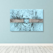 鉄フィリング図解入りの、写真付きのAROUを用いた磁場 キャンバスプリント (インサイチュ (ウッドフロア))