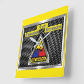 「鉄兵士第1師団」 スクエア壁時計 (傾斜)