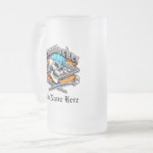 鉄工のスカルはレンチを発芽させ、 フロストグラスビールジョッキ (正面左)