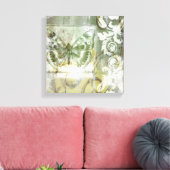 鉄工ゲート付き緑の蝶インセット キャンバスプリント (インサイチュ (リビング))