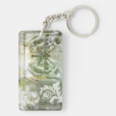 鉄工ゲート付き緑の蝶インセット キーホルダー (裏面)