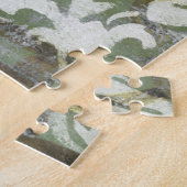 鉄工ゲート付き緑の蝶インセット ジグソーパズル (側面)