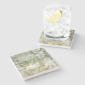 鉄工ゲート付き緑の蝶インセット ストーンコースター (横)