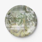 鉄工ゲート付き緑の蝶インセット ペーパープレート (正面)